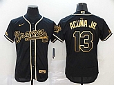 Braves 13 Ronald Acuna Jr. Black Gold 2020 Nike Flexbase Jersey,baseball caps,new era cap wholesale,wholesale hats
